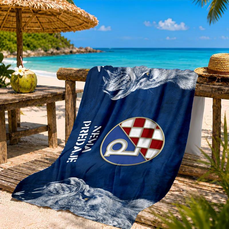 Asciugamano da Spiaggia Dinamo Zagabria Basket, Asciugatura Rapida, Facile da Curare, Adatto Sia per il Fitness che per le Vacanze al Mare, Essenziale Sportivo