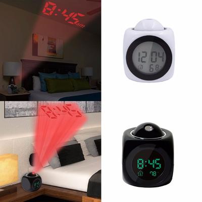 Digitaler LCD-Projektor Wecker Stimme LED Temperatur Multifunktionale Uhr Temperatur