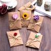 Håndskrevne Tags med Hampesnor 5 stk DIY Tørrede Blomster Lykønskningskort, Håndlavede Notatkort Kunstige Blomster, Jute Garn Dekorativ til Gaver Hæng