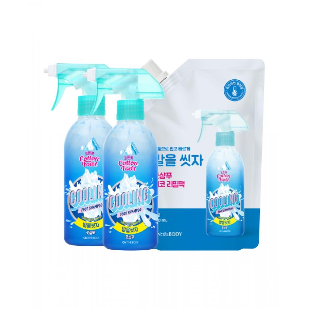 Onthebody Cooling Foot Shampoo 385ml 2pcs + Refill 500ml 1pc NONE