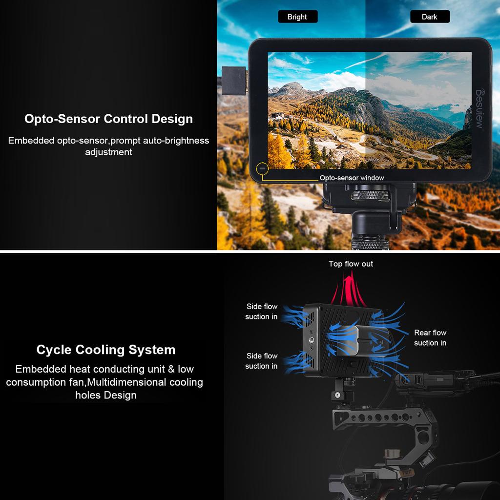 Bestview R6 UHB 5,5palcový kamerový polní monitor 4K HDMI vstup a výstup FHD 1920 * 1080 dotyková obrazovka 3D
