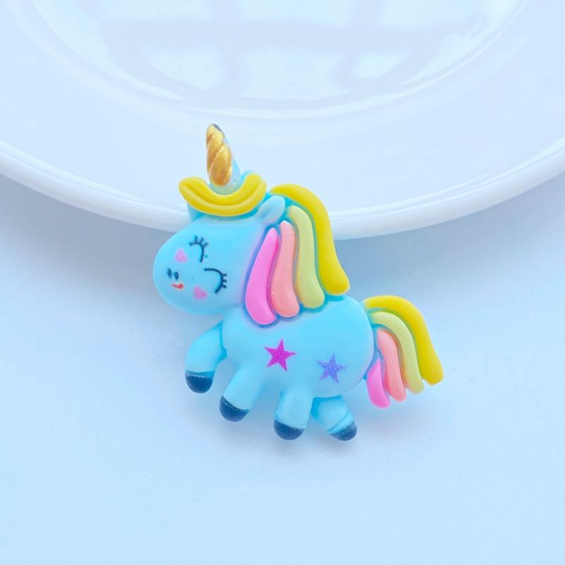 

8pcs New Resin Coloured Unicorn Flat back Figurines DIY Wedding Scrapbook Manicure Accessories Craft