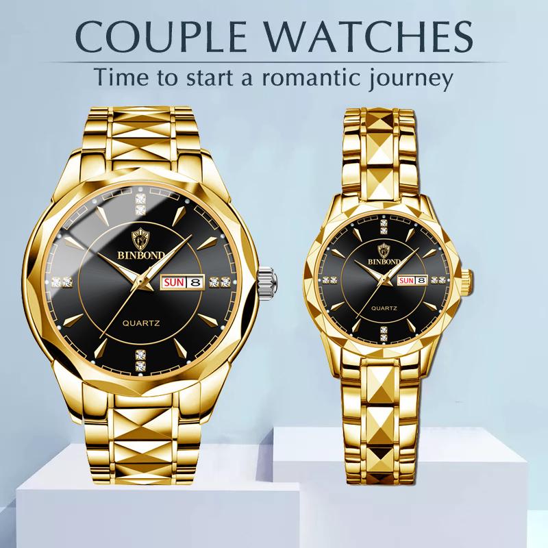 SKMEI Set Di Orologi Per Coppie - Lui E Lei, Cinturino In Pelle, Quarzo Giapponese, Impermeabile, Regalo Di Nozze E San Valentino