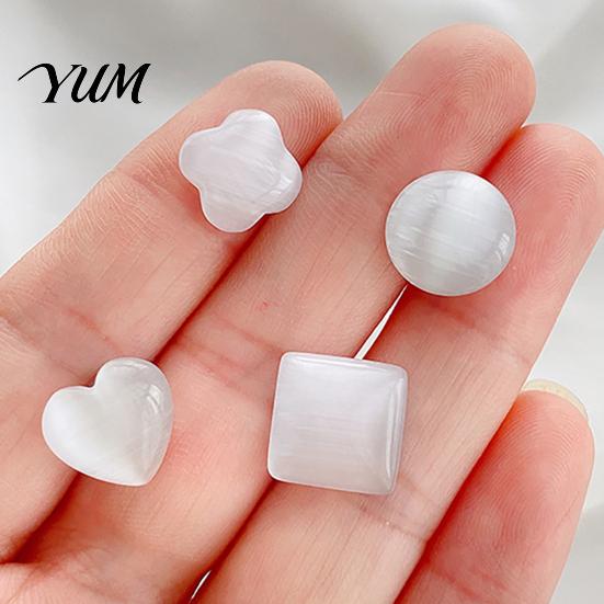 Magnetic Brooch Button Cat's Eye Stone Button, No Sew Safety Pin for Invisible Clothing Fastener Scarf Shirts Sweater, Round Square Love Heart