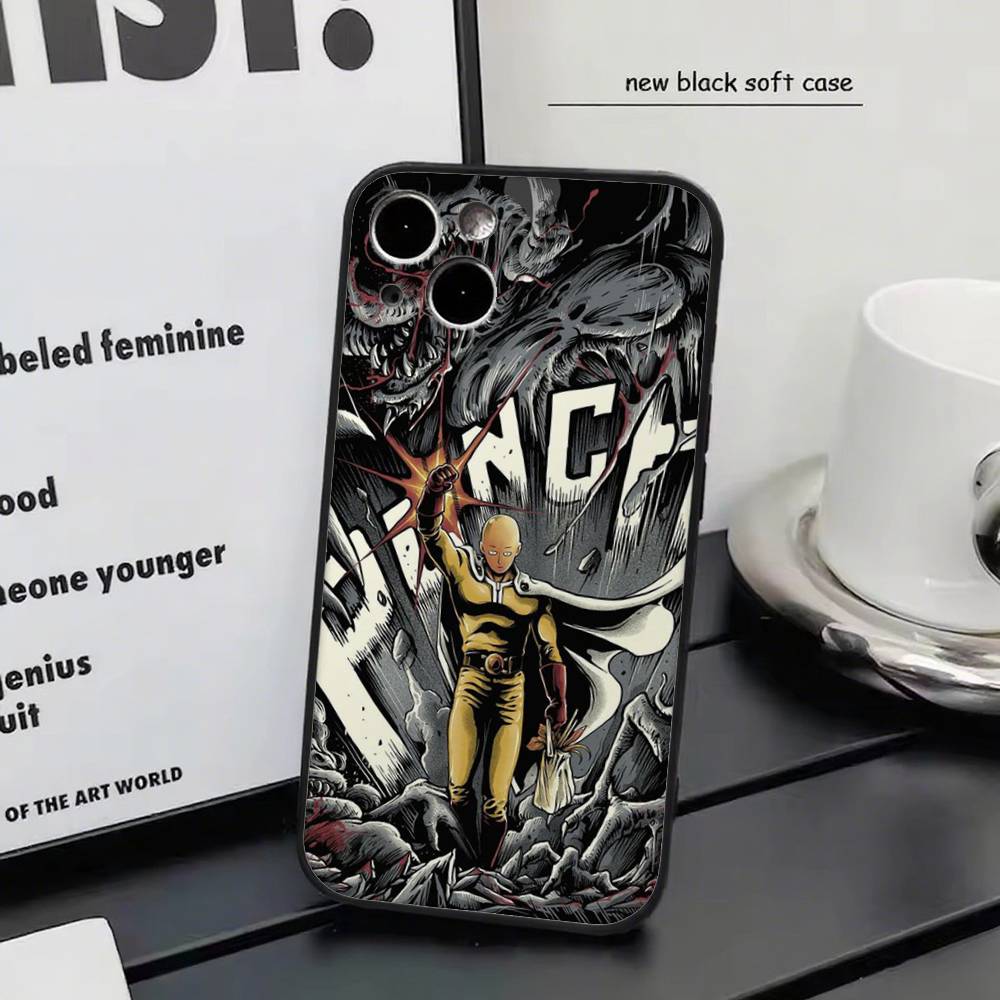 One P-Punch Man Saitama For Iphone 17 Air 16 Pro Max 15 14 13 Full Cover Anti-Shock  MagSafe Cover