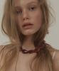 Lonque Sliver 925_Handmade Jade Glow Bold Necklace (Brown)