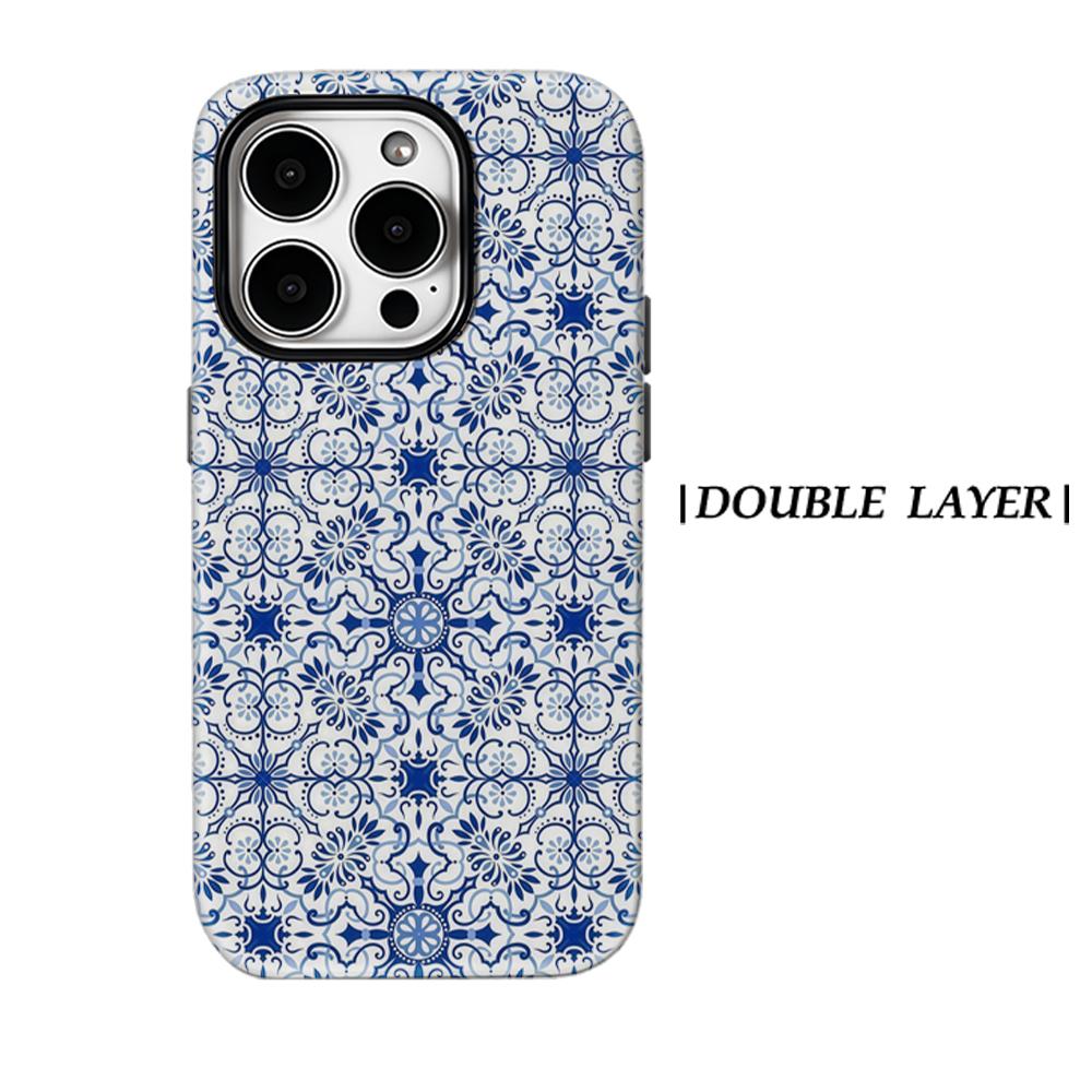 

Blue Porcelain TileFor Magnetic Phone Case for IPhone 17 16 15 14 13 Pro Max Plus Single Double-layer Tough Case IPHONE13