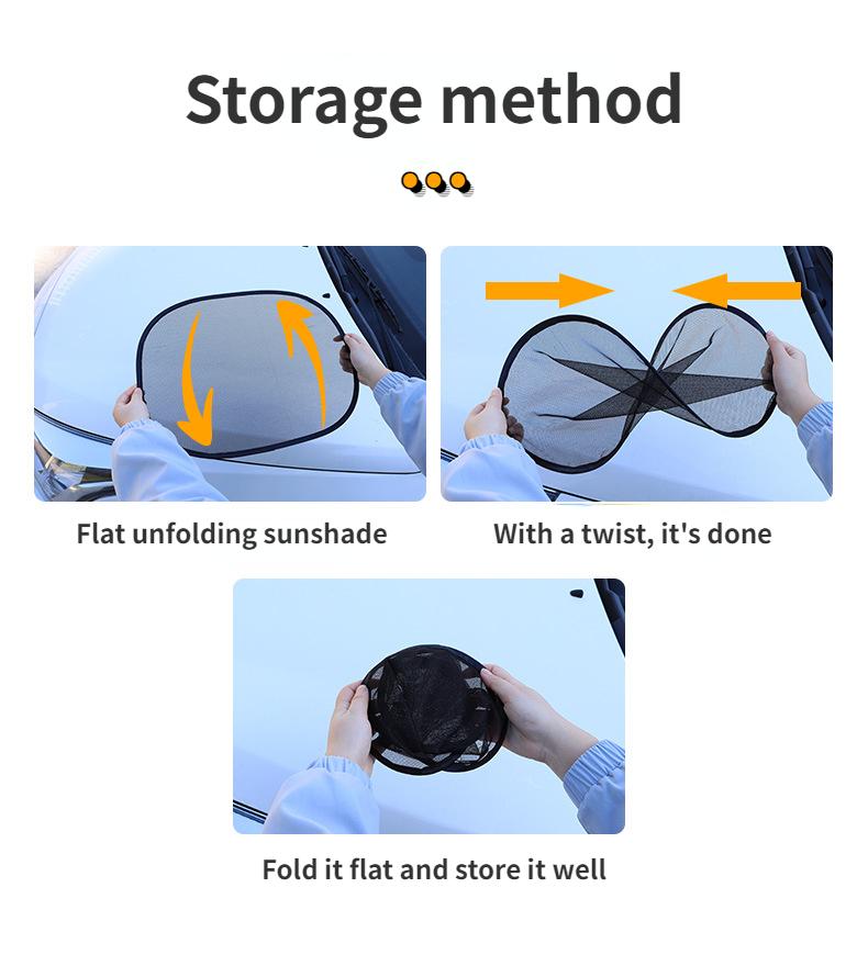 2PCS Car Window Sunshade Cover Sun Shield UV Protection Auto Front Rear Black Window Curtain Summer Car Accessories