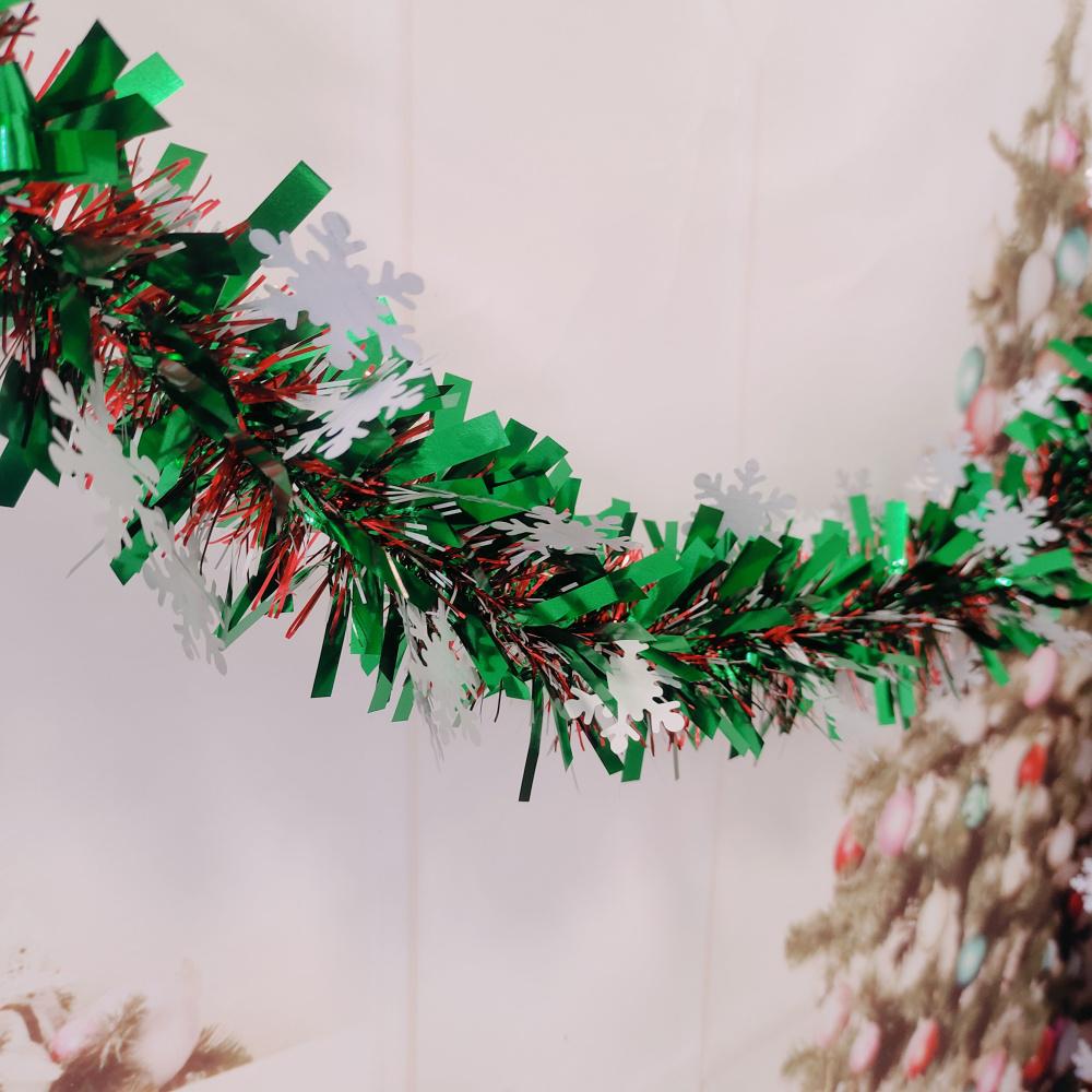 10m Dark Green Tinsel Ribbon & Feather Boa Christmas Tree Ornaments Set