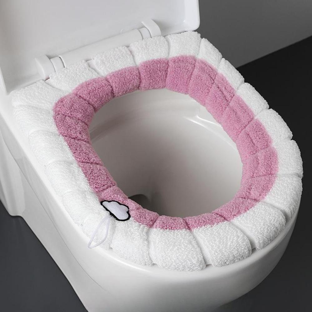 O-Shaped Thick Plush Toilet Seat Cover – Nordic Universal Toilet Cushion for Winter, Fuzzy Toilet Lid Cover