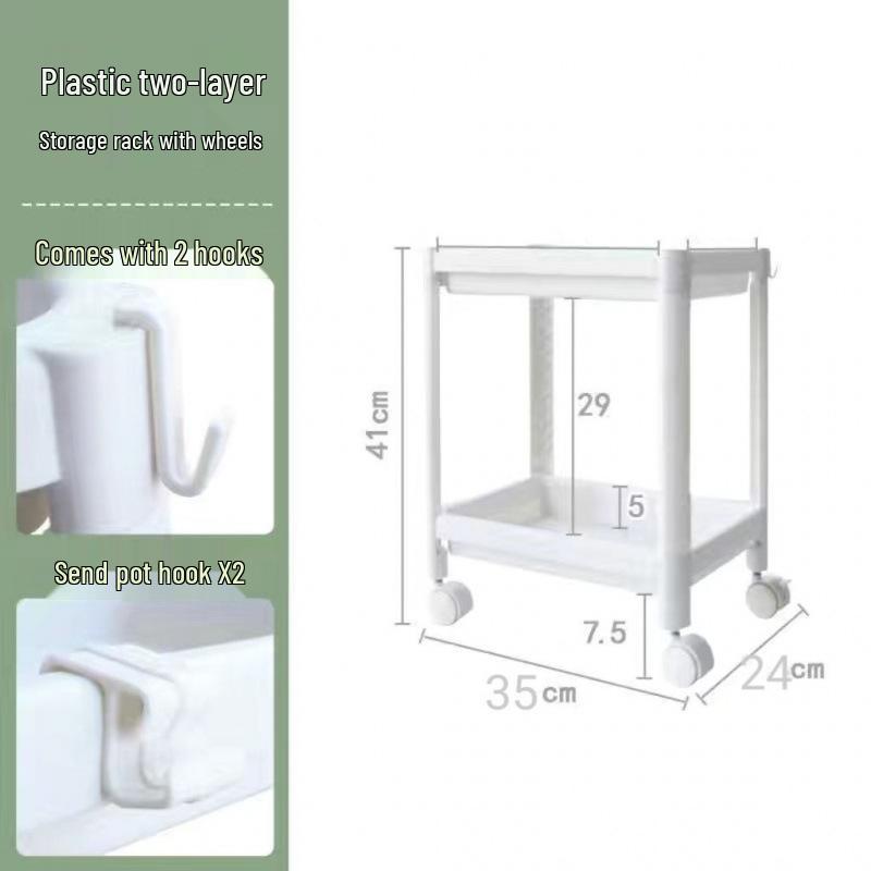 Bathroom & Kitchen Corner Shelf Storage Cart