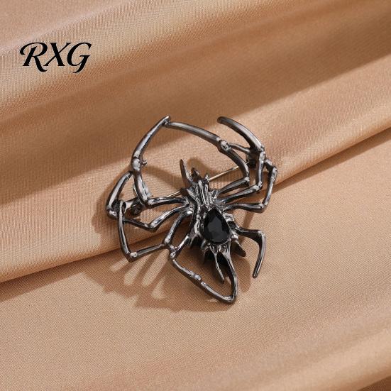 Spider Lapel Pin Rhinestone Brooch for Men Women, Shape Alloy Oxidation Resistant Pin, Sweater Cardigan Coat Clothing Accessories, Halloween
