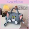 Tom und Jerry Plüsch-Umhängetasche mit Stickerei für den lässigen täglichen Gebrauch