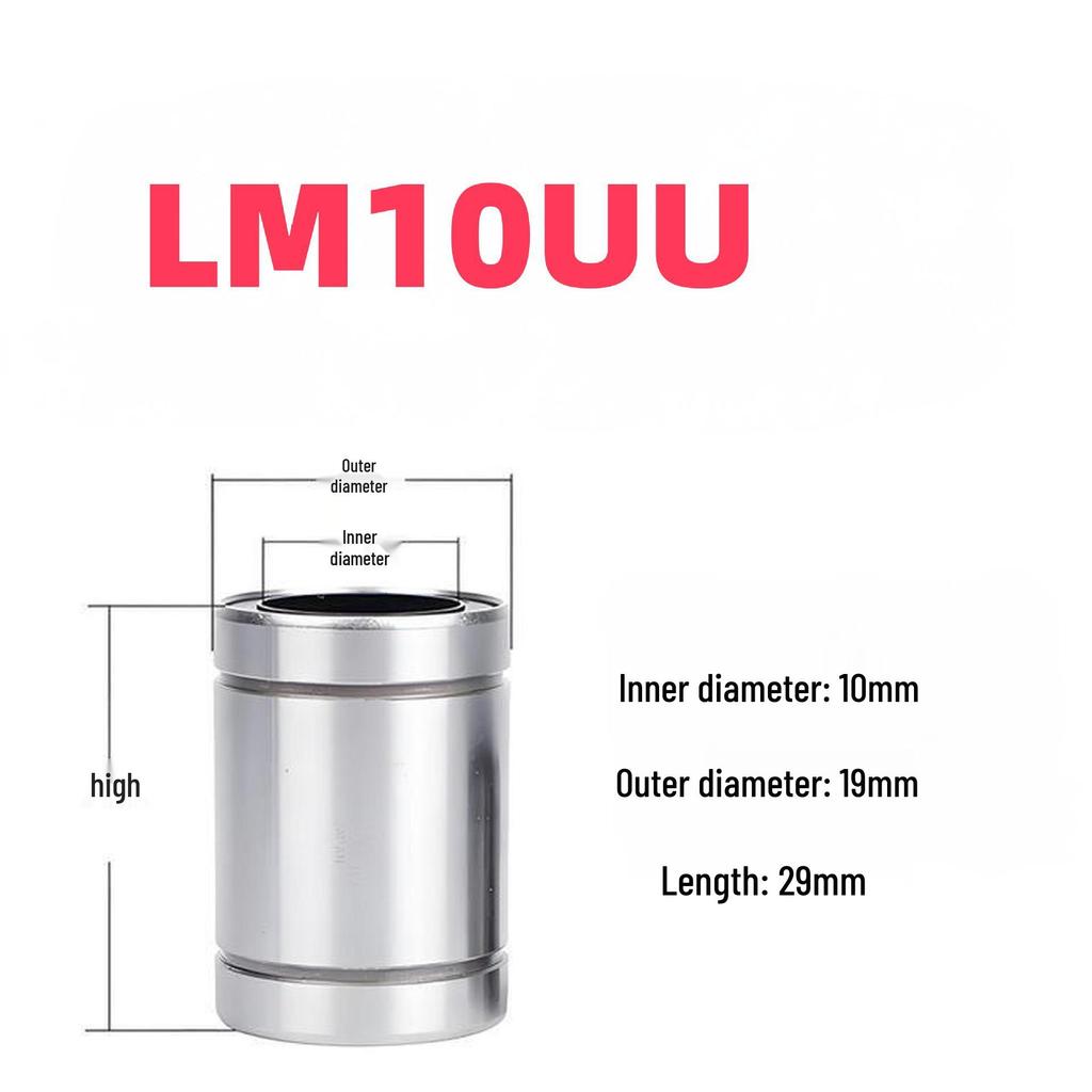LM Series Linear Bearings, High-Precision, Wear-Resistant, Steel, Sizes LM3UU-LM10LUU
