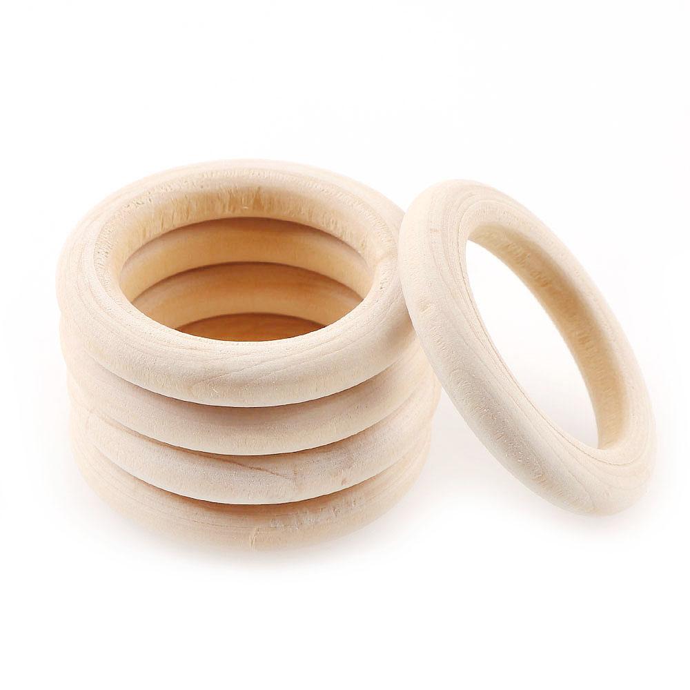 Etwa 20-60MM unbehandelte hölzerne handgefertigte DIY-Bastelarbeiten, für DIY-Bastelarbeiten Holzringe Ornamente Verbinder Bastelherstellung