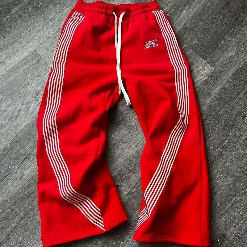 

Модные и универсальные мужские свободные прямые брюки больших размеров для повседневной носки на улице S красный