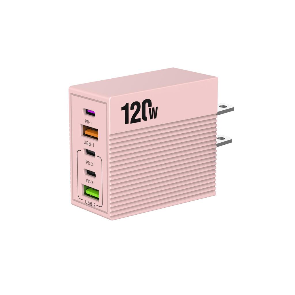 Caricabatterie Rapido Multi-Porta da 120W con Spina USA/UE/UK - Dispositivo da Viaggio Compatto, Supporto Completo Protocolli