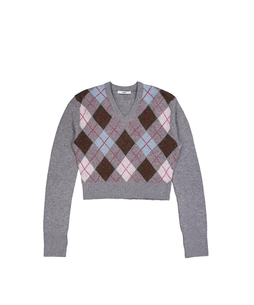 Peulaentigseobiseu Classic Argyle Wool Knit - Grey