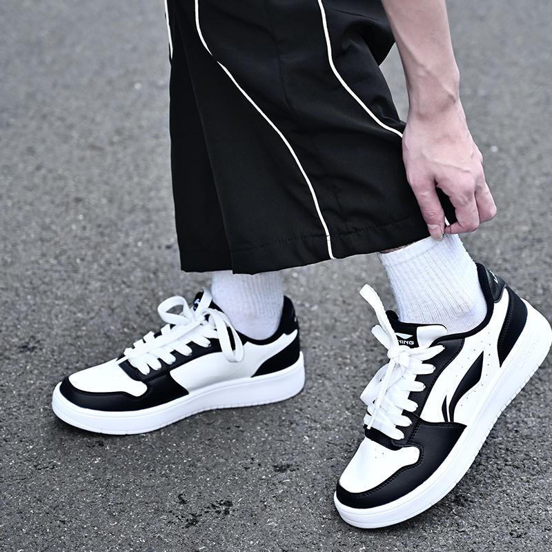 Li Ning Slip Resistant Cushioning Abrasion Resistant Lightweight Breathable Height Increasing Low top Skateboard Shoes AGCV495