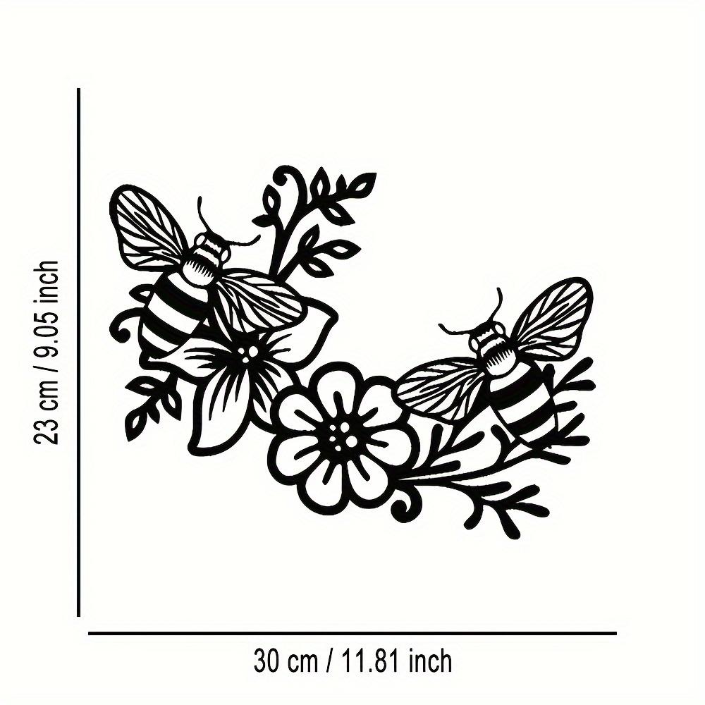 

1 шт. Металлическое настенное искусство Элегантная минималистичная пчела Рапсовый медовый знак Современный декор для офиса гостиной спальни патио кухни сада кафе магазина лобби чёрный