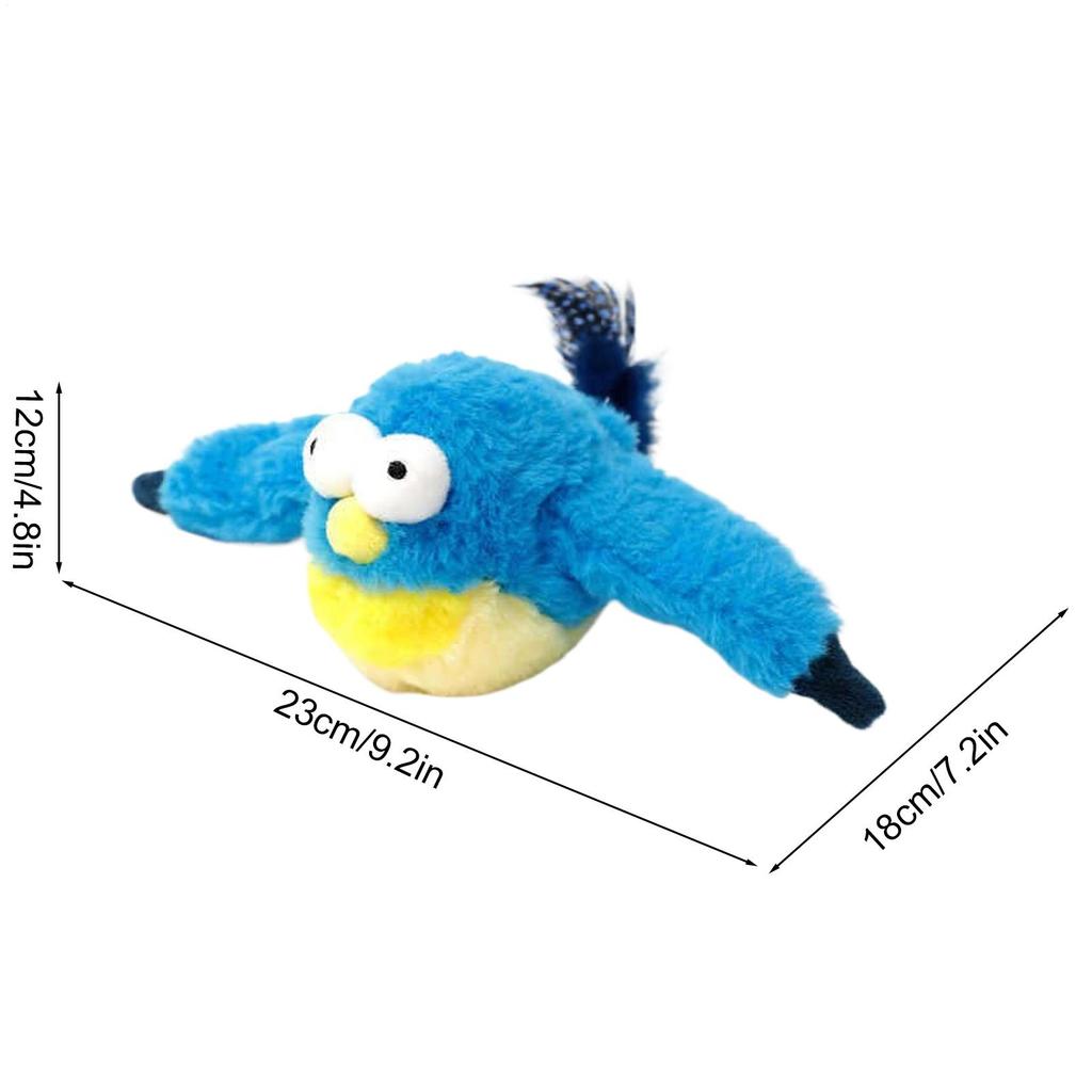 Cat Toy Chirping Bird Electric Teaser Soft Companion Flying Chirping Cat Bird Toy For Living Room Bedroom Study Room Backyard