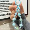Stylish Glitter Painted Beads Phone Chain Candy Color Crystal Bead Pendant  Girl