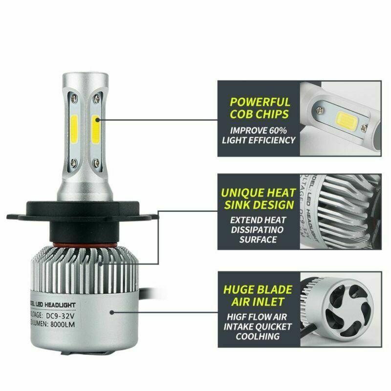 2Pcs 160W 6000K Car H4 LED HB2 Hi/Lo Beam Driving Fog Light Headlight Waterproof