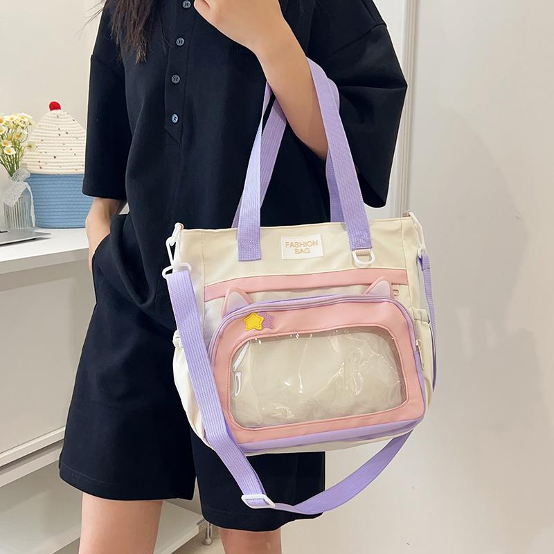 New Sweet Ulzzang Ita Bag For Girls Large Capacity Handbag Daily Preppy Style Crossbody Bagwomen Single Shoulder Book Bag