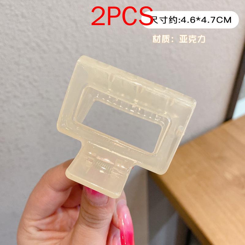 (87 Styles) 2pcs/ Set New Large Jelly Color Hair Clip Acrylic Hair Claw Shark Clamp For Women Girls Fashion Summer Updo Headwear Hair Accessories