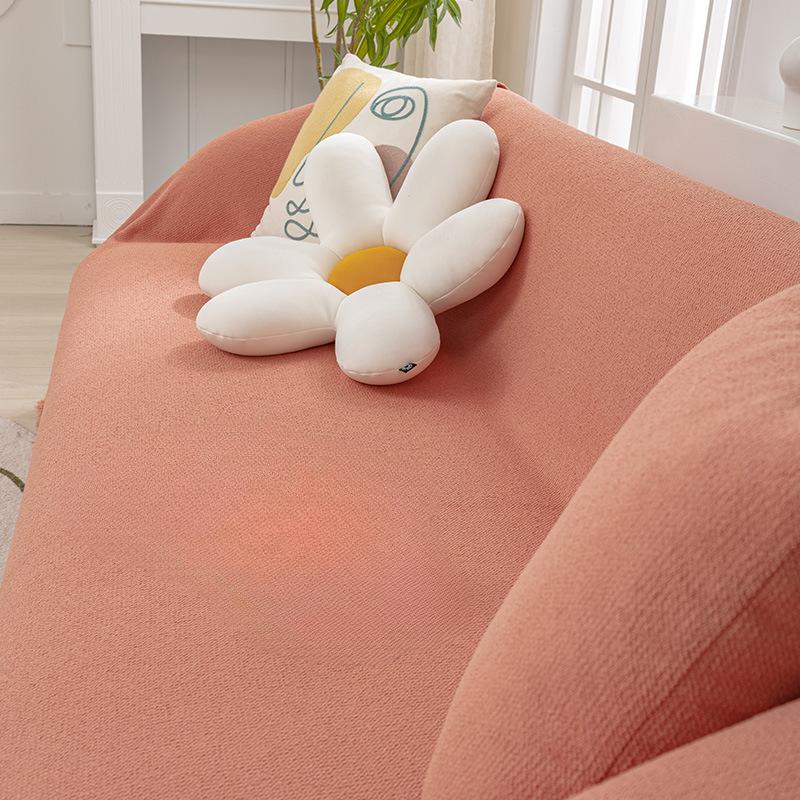 Leichter Luxus Einfarbig Modern Schlicht Hautfreundlich Wasserdicht Kreisgarn Einzelner Universaler Sofabezug Handtuchbezug All-Inclusive Universaldecke