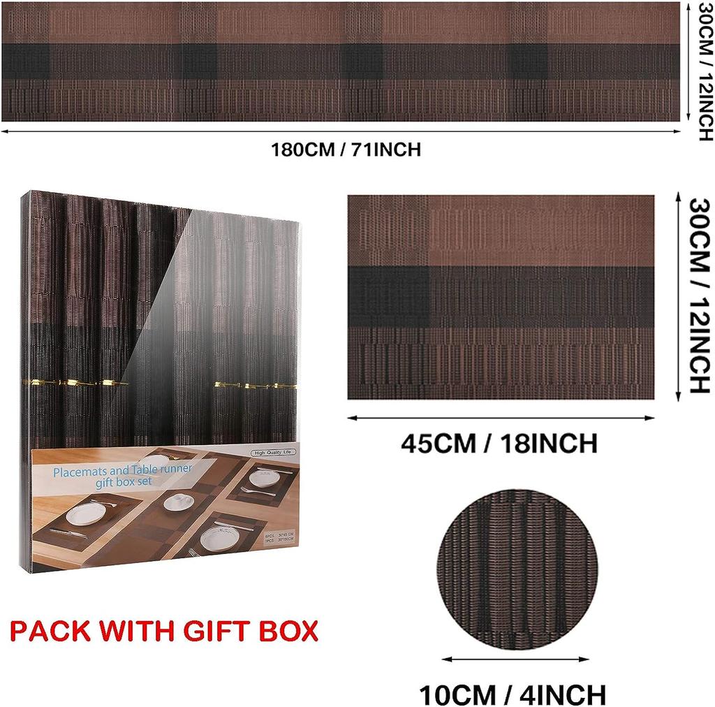 Set de Suporturi de Masă din Vinil Țesut Suporturi de Masă cu Țesătură Încrucișată Antiderapante Lavabile Suporturi de Masă pentru Masă de Dining Bucătărie Decor Restaurant Suporturi de Pahar