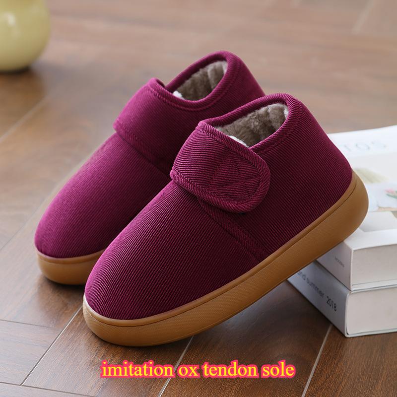 Thickening and Warm Men's Boots for Middle-aged and Elderly Men and Women, Non-slip Home Cotton Shoes Platform Boots