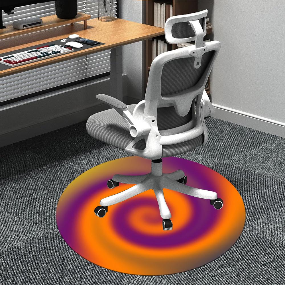 

1pc Spiral Pattern Chair Carpet for Office Non-Slip, Machine Washable Rug for Office, Room - Polyester, Machine Made yy251029192 80cm by 80cm