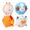 Dog Toy with Sound Ball [Set of 4, Made of Latex, Animal Design, Stress Relief] Egg Educational Toy, Chewing Toy, Suitable for Medium-sized Dogs (M,