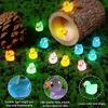 60pcs Luminous Duck Ornament Mini Ducks Resin Tiny Decor Statue Garden Figurines Home Decor For Party Favors, Birthday Gifts Holiday (Assorted Colors)