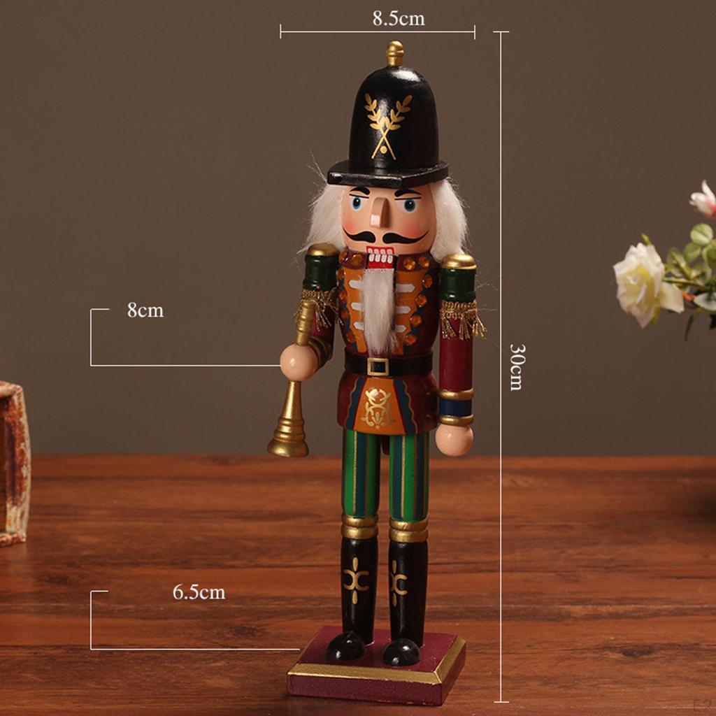 Wooden Nutcracker Soldier Handcraft Christmas Ornaments Desk Tabletop Decor