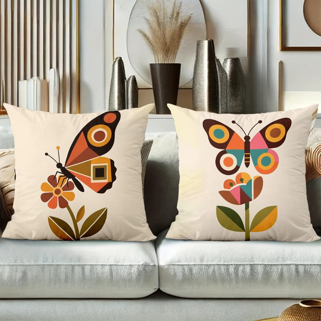 Colorful Butterfly and Owl Patterned Decorative Cushions Polyester Pillowcase,sofa Decorative Cushion Cov Headboard Pillow
