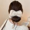 Plush Bow Meatball Shaped Head Grab Clip Women's Back of The Head High End Feeling New Style of Hair Clip Hair Fashion Accessory