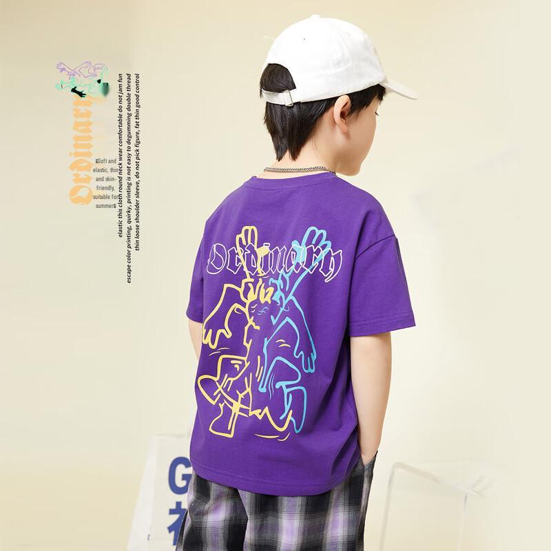 Duoduojia Boys' Summer Graffiti Short Sleeve T-shirt