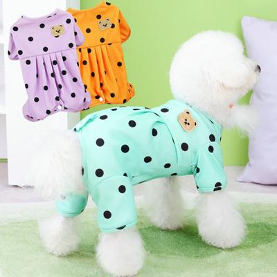 Tuta per Animali Domestici Girocollo Adorabile Comoda Pois Cane Cucciolo Abbigliamento a Quattro Zampe Uso Quotidiano