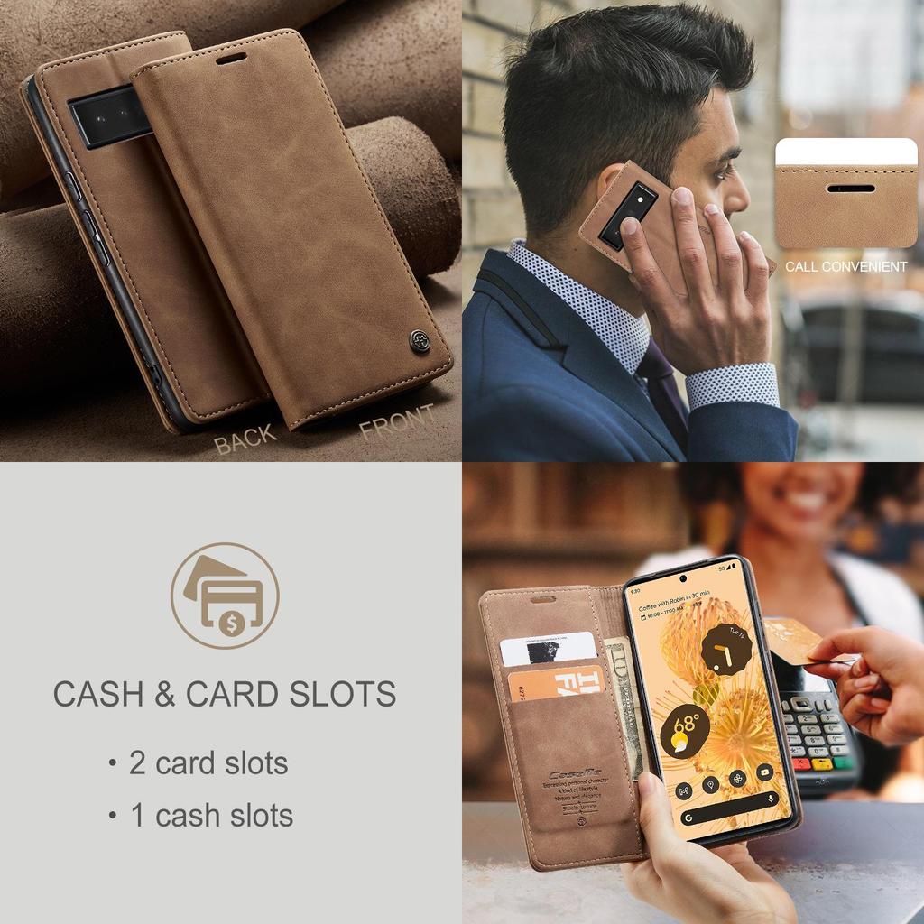 Kožené flipové pouzdro Google Pixel 8 Pro/9: Ochrana proti pádu, Slot na karty, Ochranný kryt