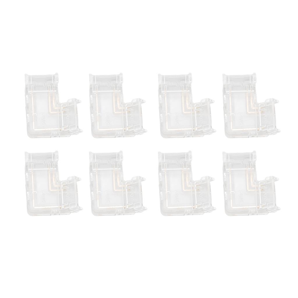 8pcs LED Strip Light Connector Professional Transparent 3Pin L Shaped COB Connector for COB LED