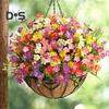 2 Pcs Artificial Flowers Bundle UV-Resistant Faux Plants Non-fading Fake Flowers for Home Vase Basket Window Box Outdoor Decoration