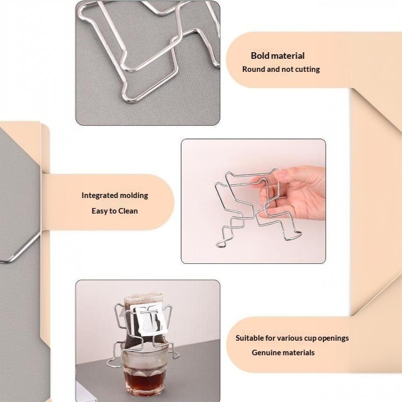 Stainless Steel Hanging Ear Coffee Drip Stand Portable Hand Brew Filter Holder Coffee Dripper Rack For Home Office Camping