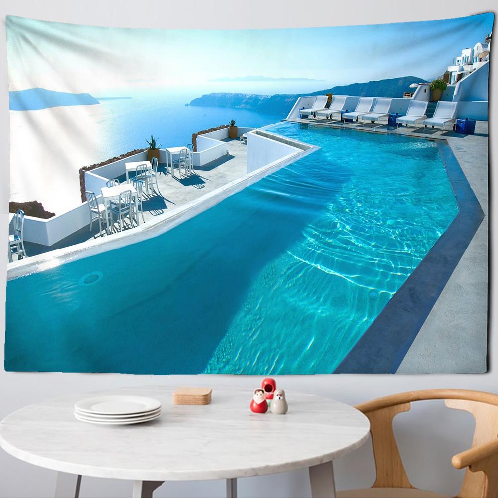 Beautiful Natural Forest Printed Large Wall Tapestry Sea View Hippie Wall Hanging Bohemian Wall Tapestries Mandala Wall Decor