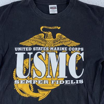 Vintage USMC Shirt Large Semper Fi United States Marine Corps Eagle 90s Tee