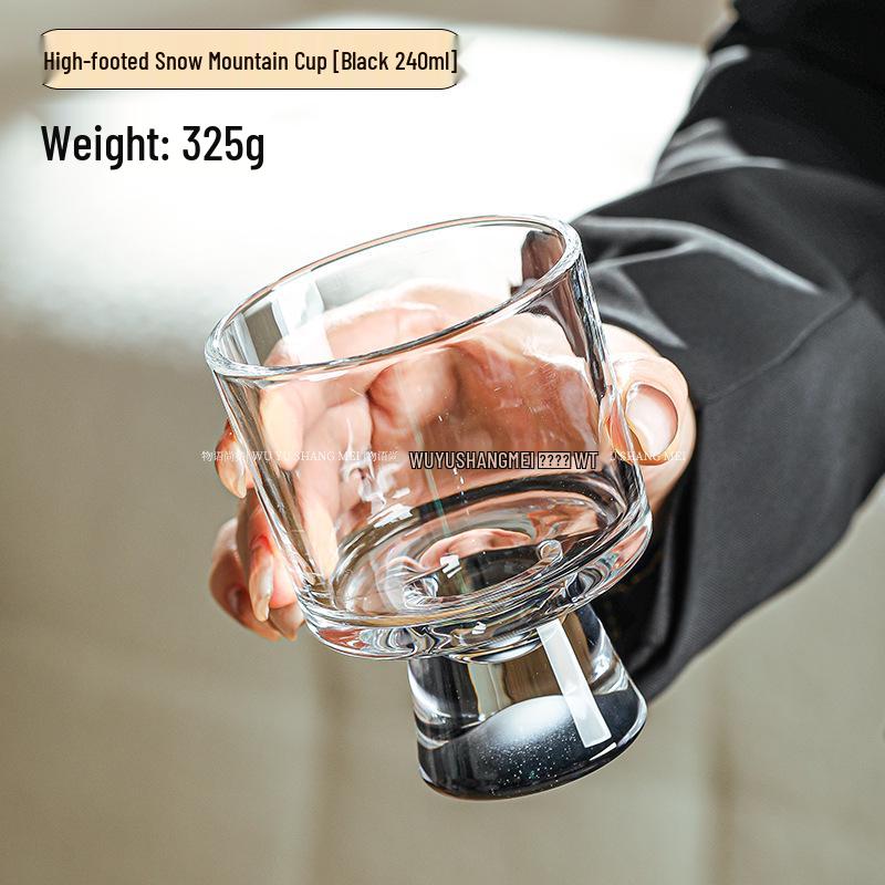 Elegant Tall Mountain-View Glass Cup for Cocktails, Coffee & Sparkling Water