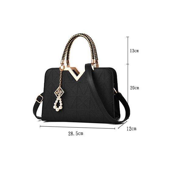 WTEMPO Ladies Zipper Handbags Large Capacity Wild Shell Bags Pearl Decoration Shoulder Messenger Female Casual Bags