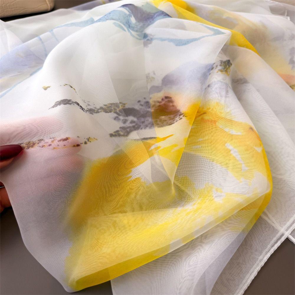 Polyester Tourism Long Shawl 185*120cm Neckerchief Luxury Bandanas  Female Accessories