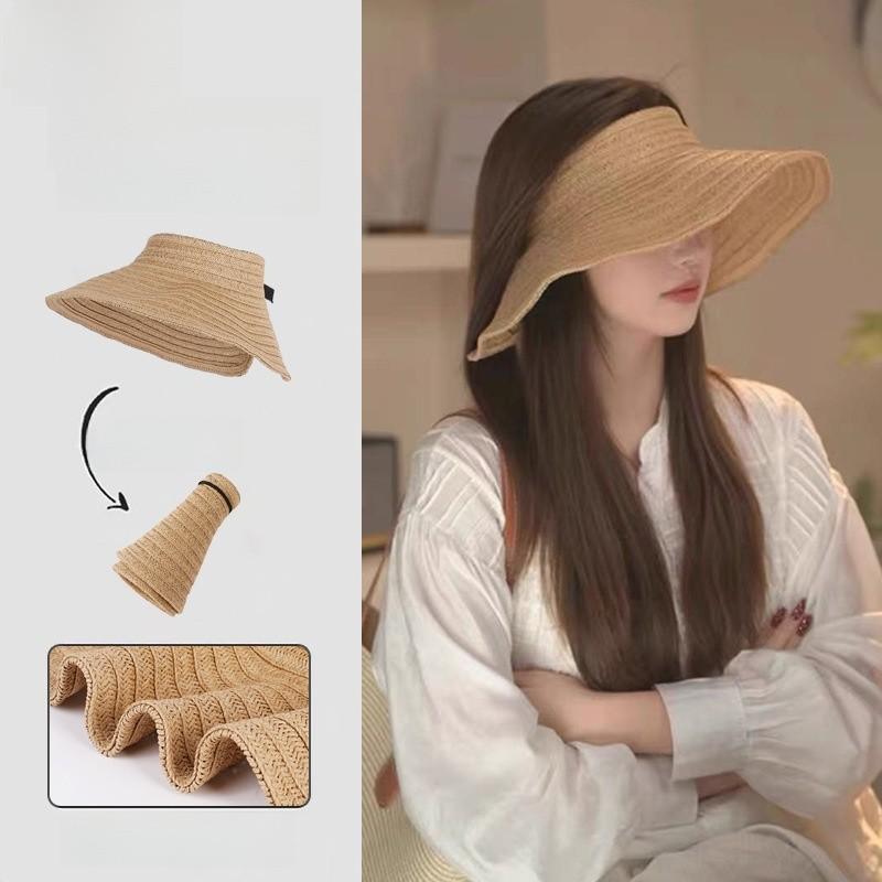 Wide Simple Brimmed Women Summer Casual Sun Shading Woven Hat For Out Going